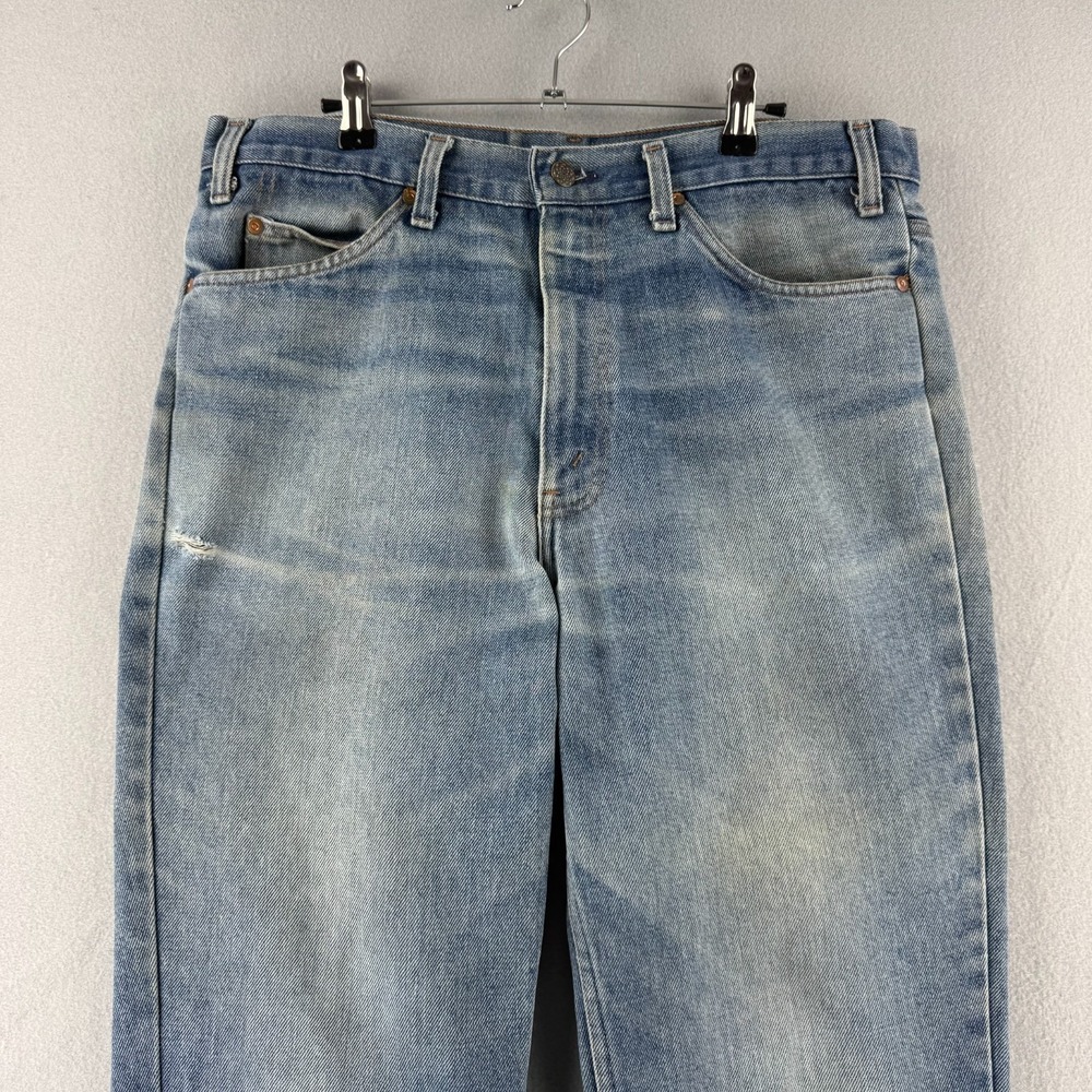 Vintage 70s Jeans Mens (Fits 34x29) Blue Denim Faded Bootcut Scoville Zip USA - Picture 2 of 16